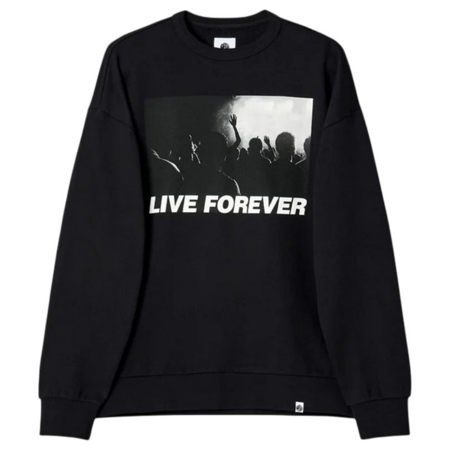 Black - Front - Pretty Green Mens Live Forever Regular Sweatshirt