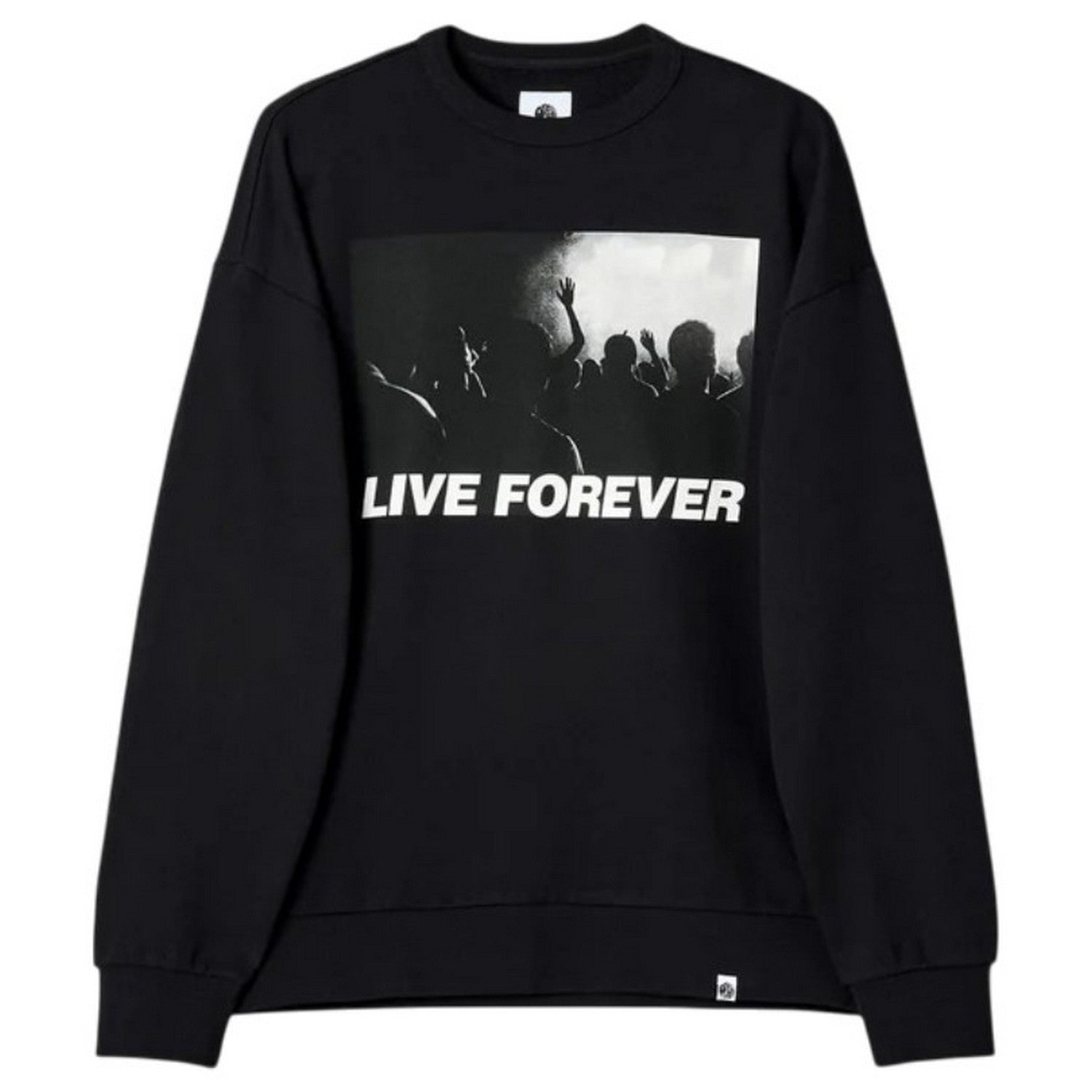 Black - Front - Pretty Green Mens Live Forever Regular Sweatshirt