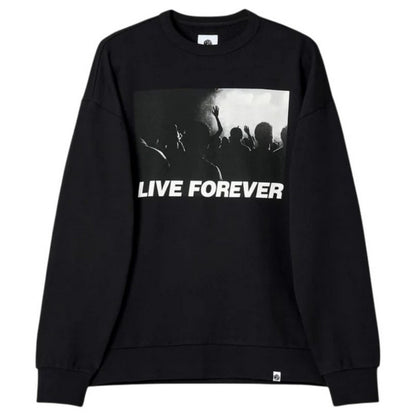 Black - Front - Pretty Green Mens Live Forever Regular Sweatshirt