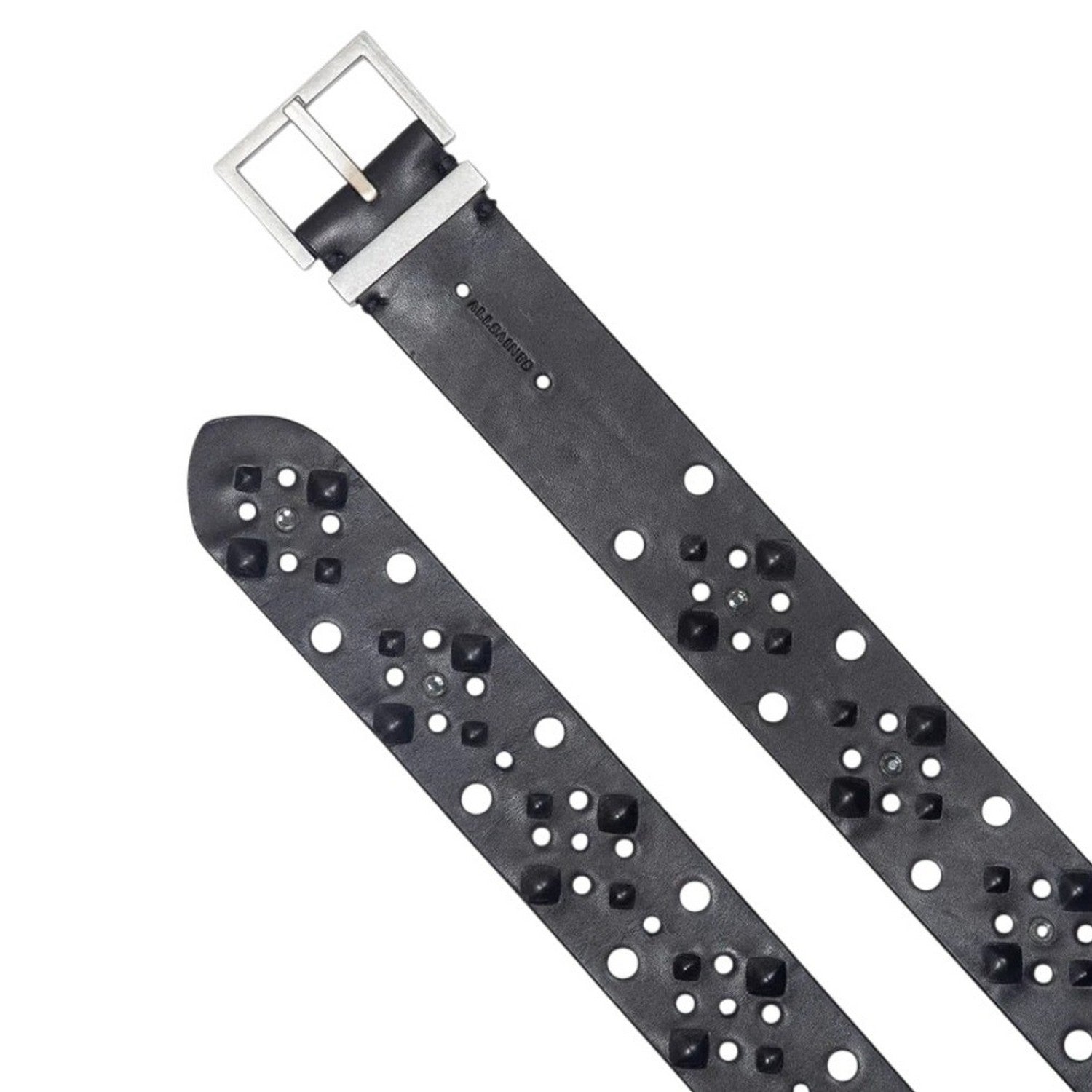 Black - Side - AllSaints Studded Leather Belt