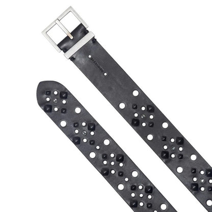 Black - Side - AllSaints Studded Leather Belt