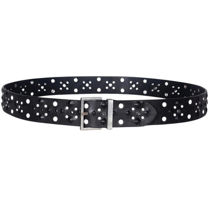 Black - Front - AllSaints Studded Leather Belt