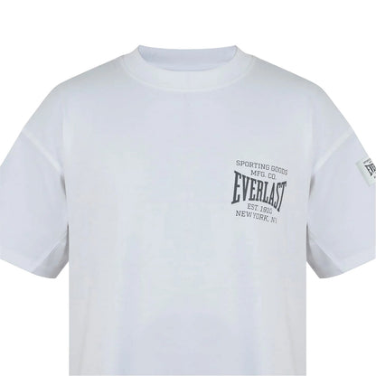 White - Side - Everlast Mens NYC Logo Crew Neck Oversized T-Shirt