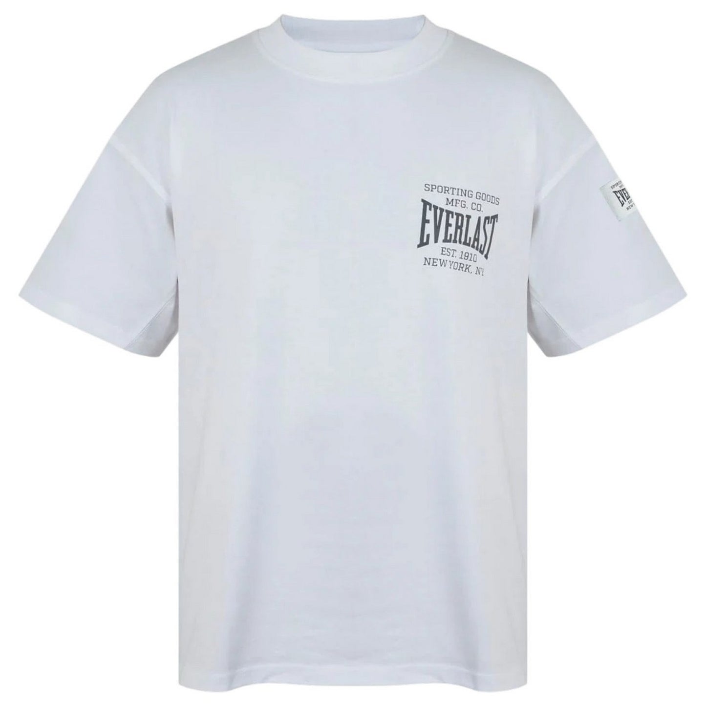 White - Front - Everlast Mens NYC Logo Crew Neck Oversized T-Shirt