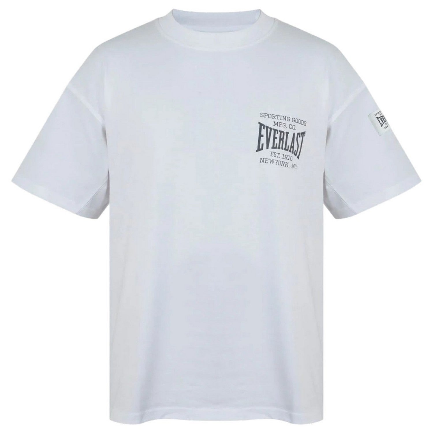 White - Front - Everlast Mens NYC Logo Crew Neck Oversized T-Shirt
