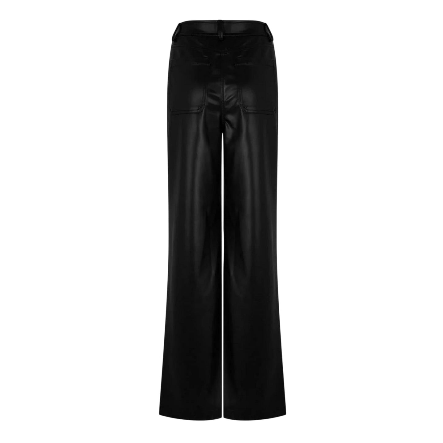 Black - Back - Jack Wills Womens-Ladies Faux Leather High Waist Trousers