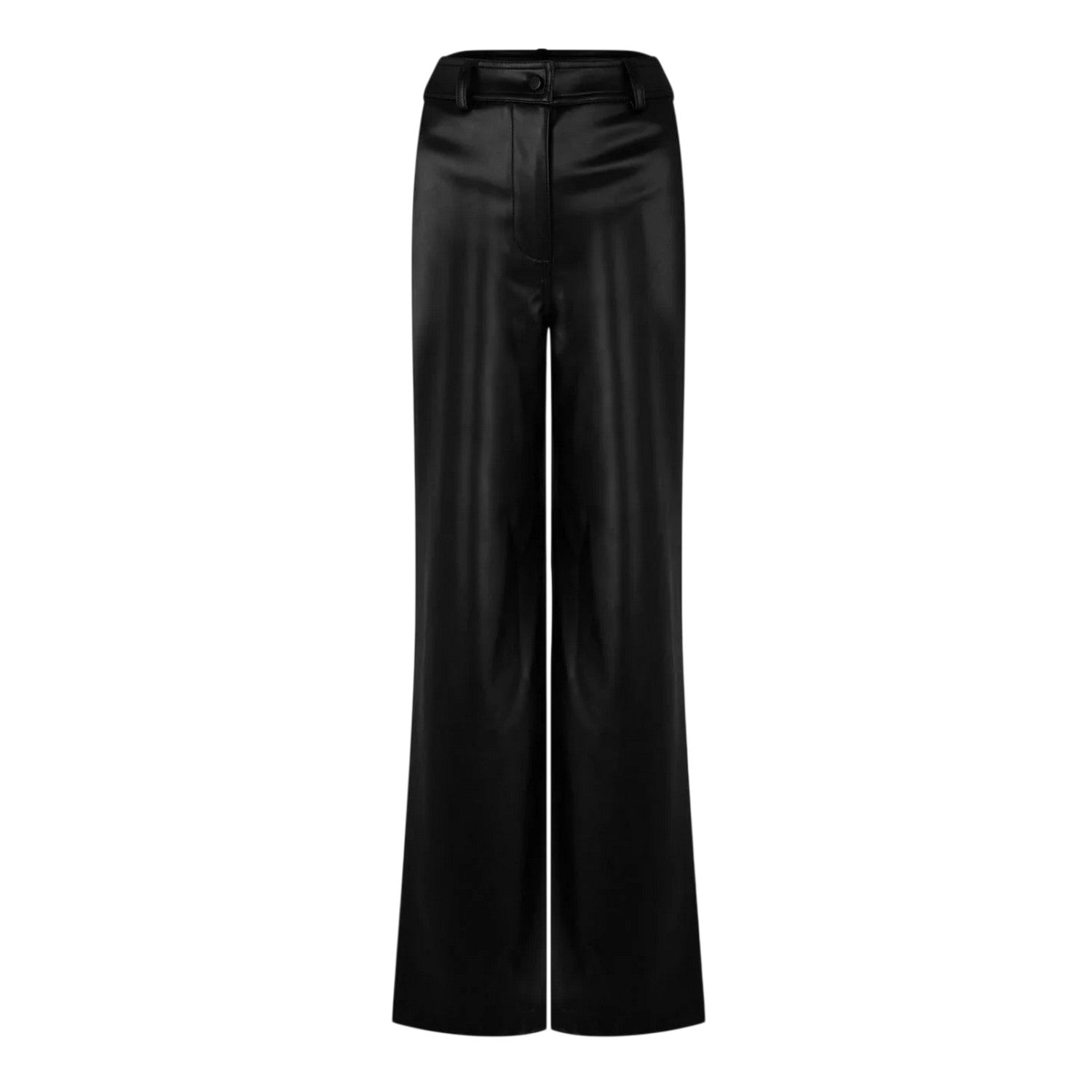 Black - Front - Jack Wills Womens-Ladies Faux Leather High Waist Trousers