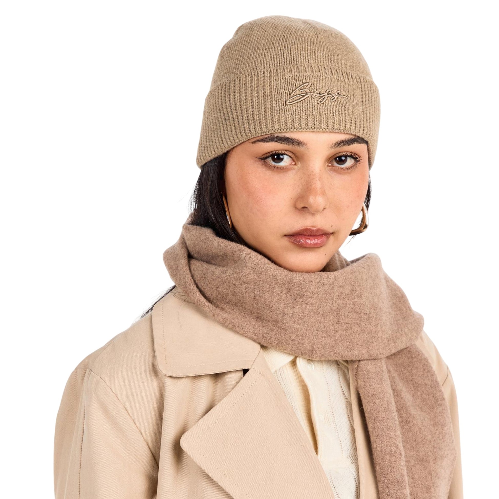 Rust - Lifestyle - Boss Landrenia Embroidered Logo Beanie