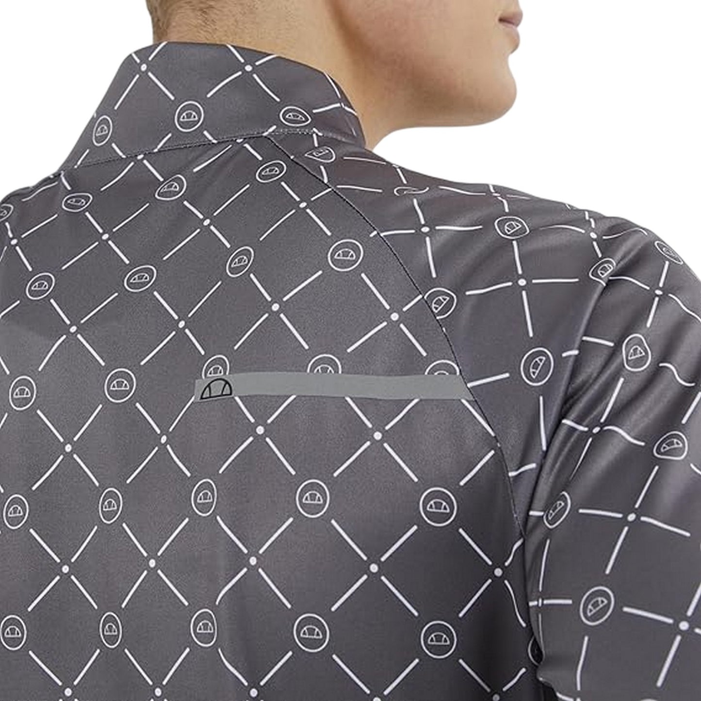 Grey - Back - Ellesse Mens Chieso Half Zip Relaxed Fit Golf Fleece Top