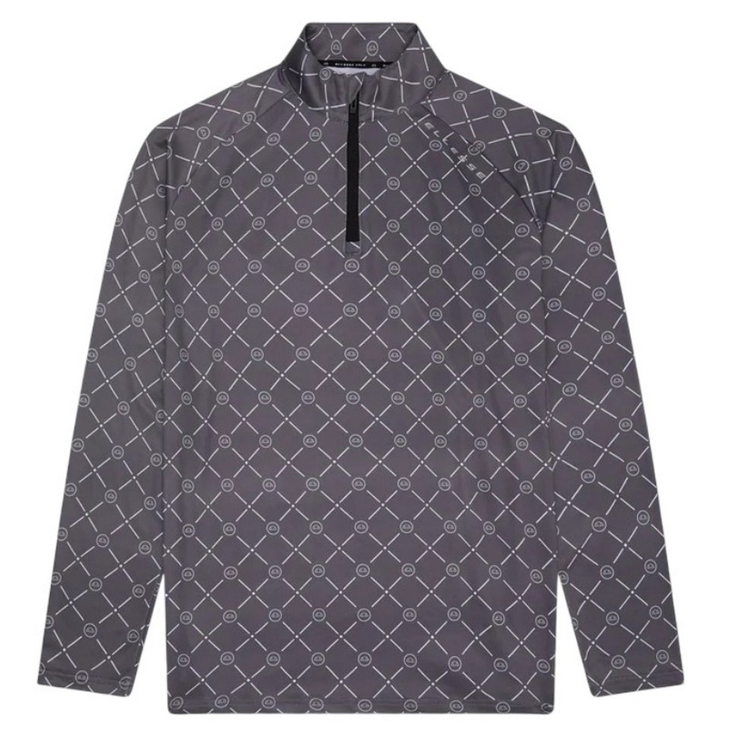Grey - Front - Ellesse Mens Chieso Half Zip Relaxed Fit Golf Fleece Top
