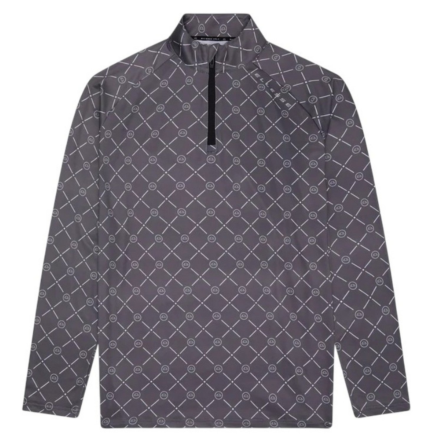 Grey - Front - Ellesse Mens Chieso Half Zip Relaxed Fit Golf Fleece Top