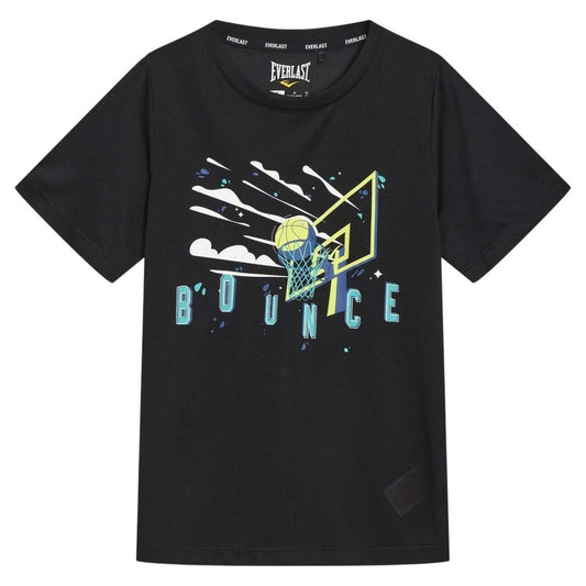 Black - Front - Everlast Childrens-Kids Basketball Crew Neck T-Shirt