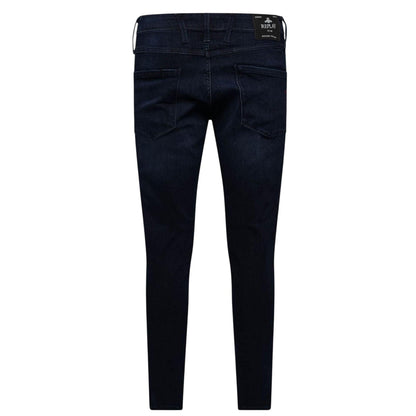 Blue - Back - Replay Mens Anbass Faded Slim Jeans