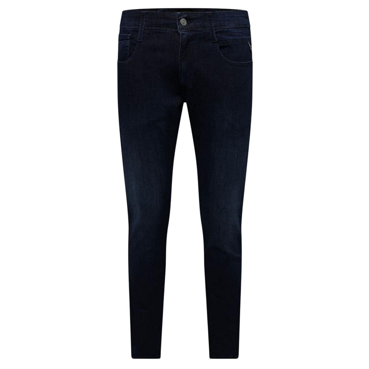 Blue - Front - Replay Mens Anbass Faded Slim Jeans