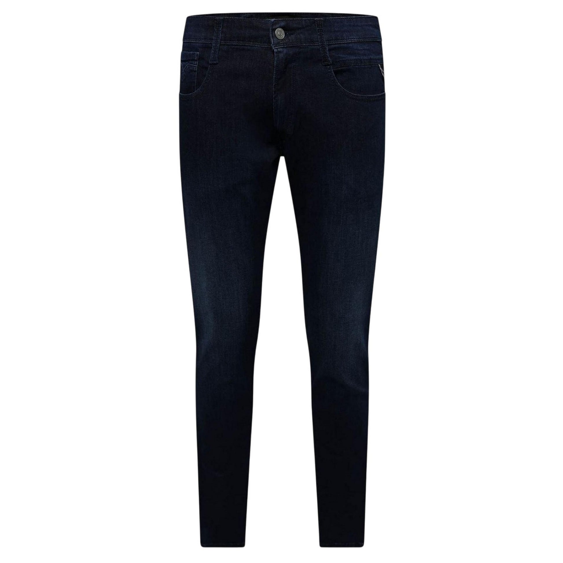 Blue - Front - Replay Mens Anbass Faded Slim Jeans