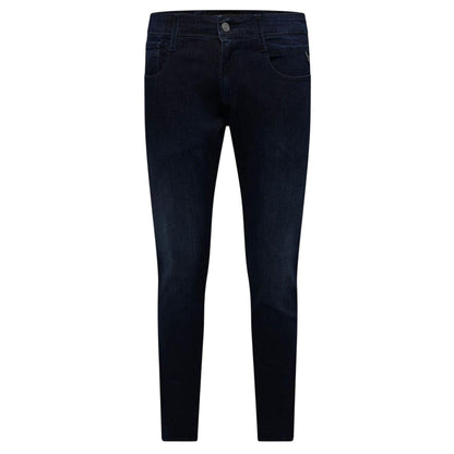 Blue - Front - Replay Mens Anbass Faded Slim Jeans