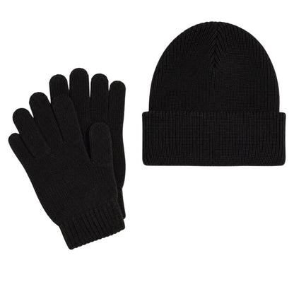 Black-White - Front - Adidas Childrens-Kids Beanie & Gloves Set