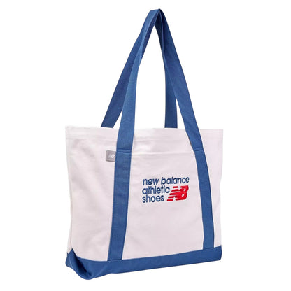White-Blue - Front - New Balance Canvas Tote Bag