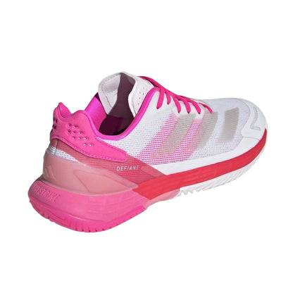 White-Pink - Back - Adidas Womens-Ladies Defiant Speed 2 Cushioned Tennis Shoes