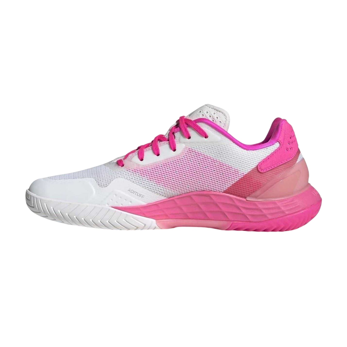 White-Pink - Side - Adidas Womens-Ladies Defiant Speed 2 Cushioned Tennis Shoes