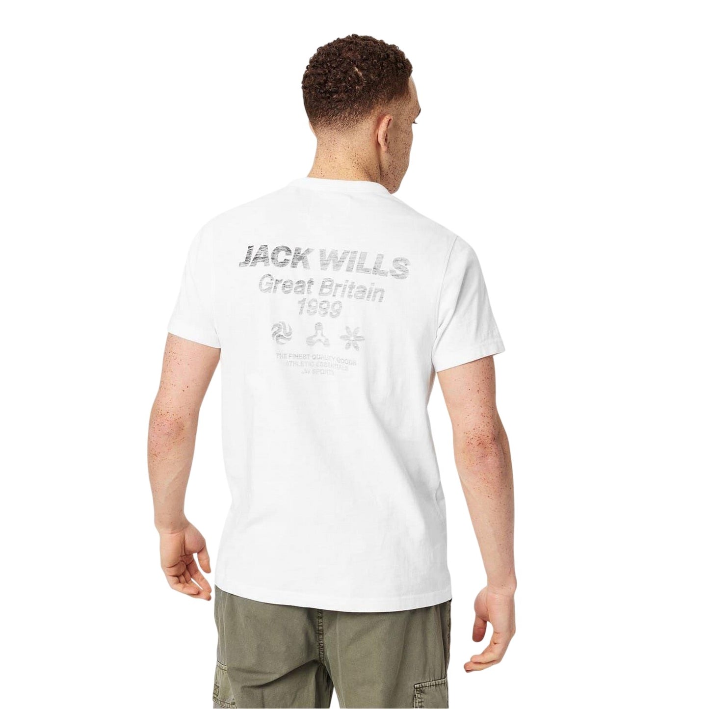 White - Back - Jack Wills Mens Reverse Printed Logo T-Shirt