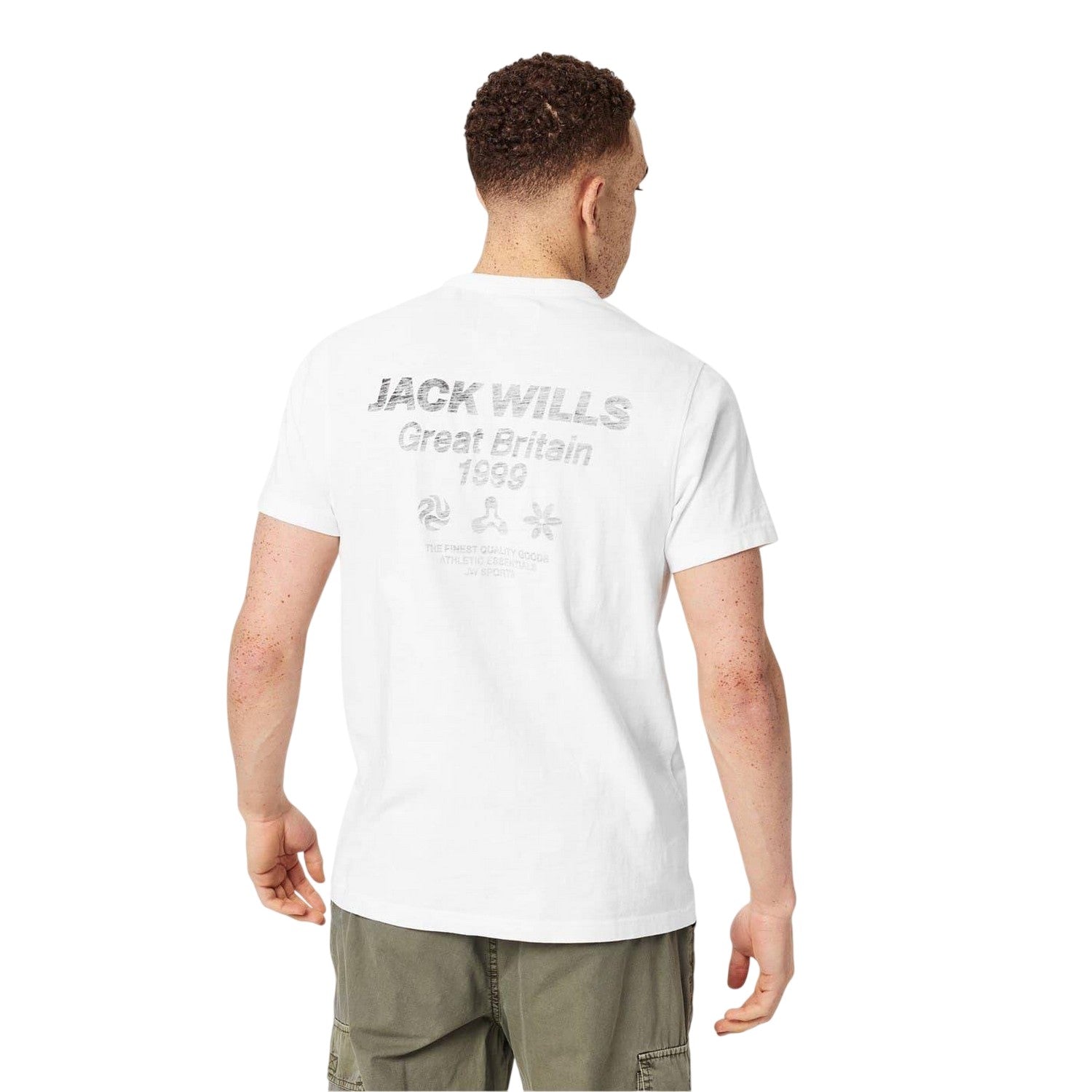 White - Back - Jack Wills Mens Reverse Printed Logo T-Shirt