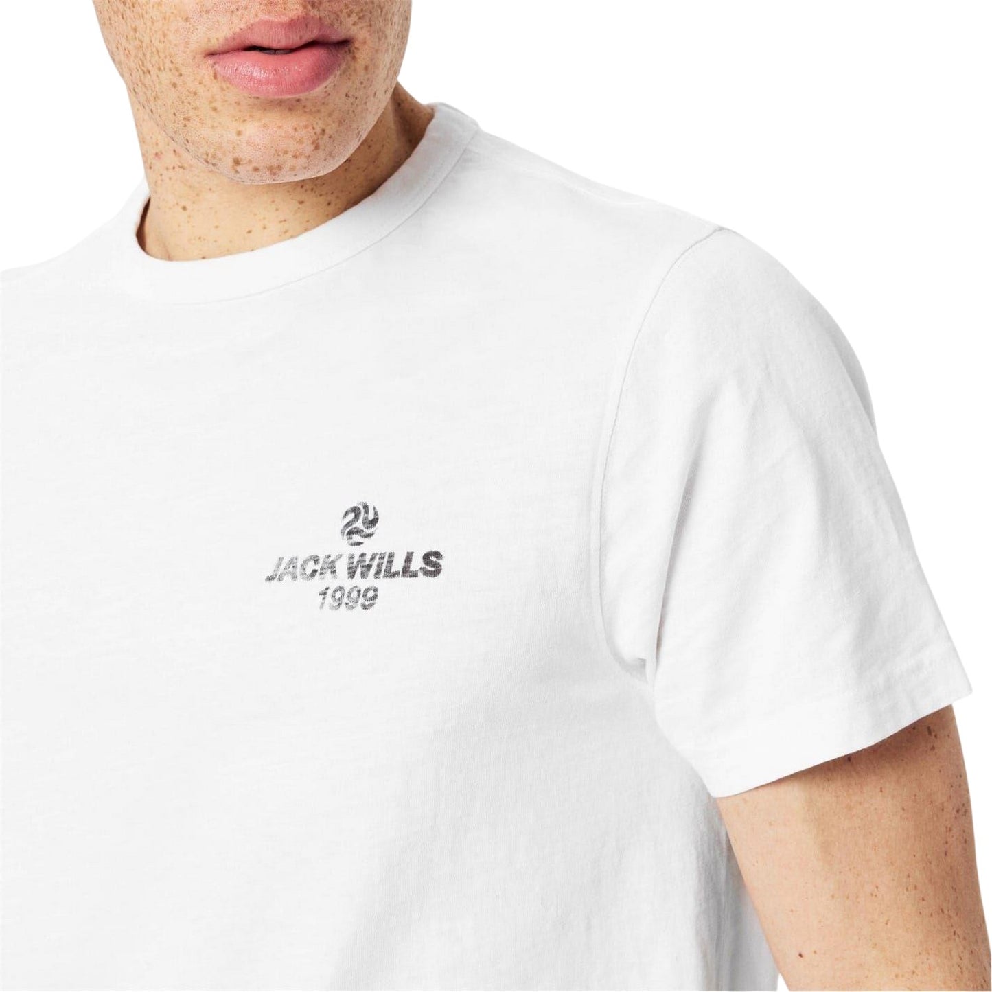 White - Side - Jack Wills Mens Reverse Printed Logo T-Shirt
