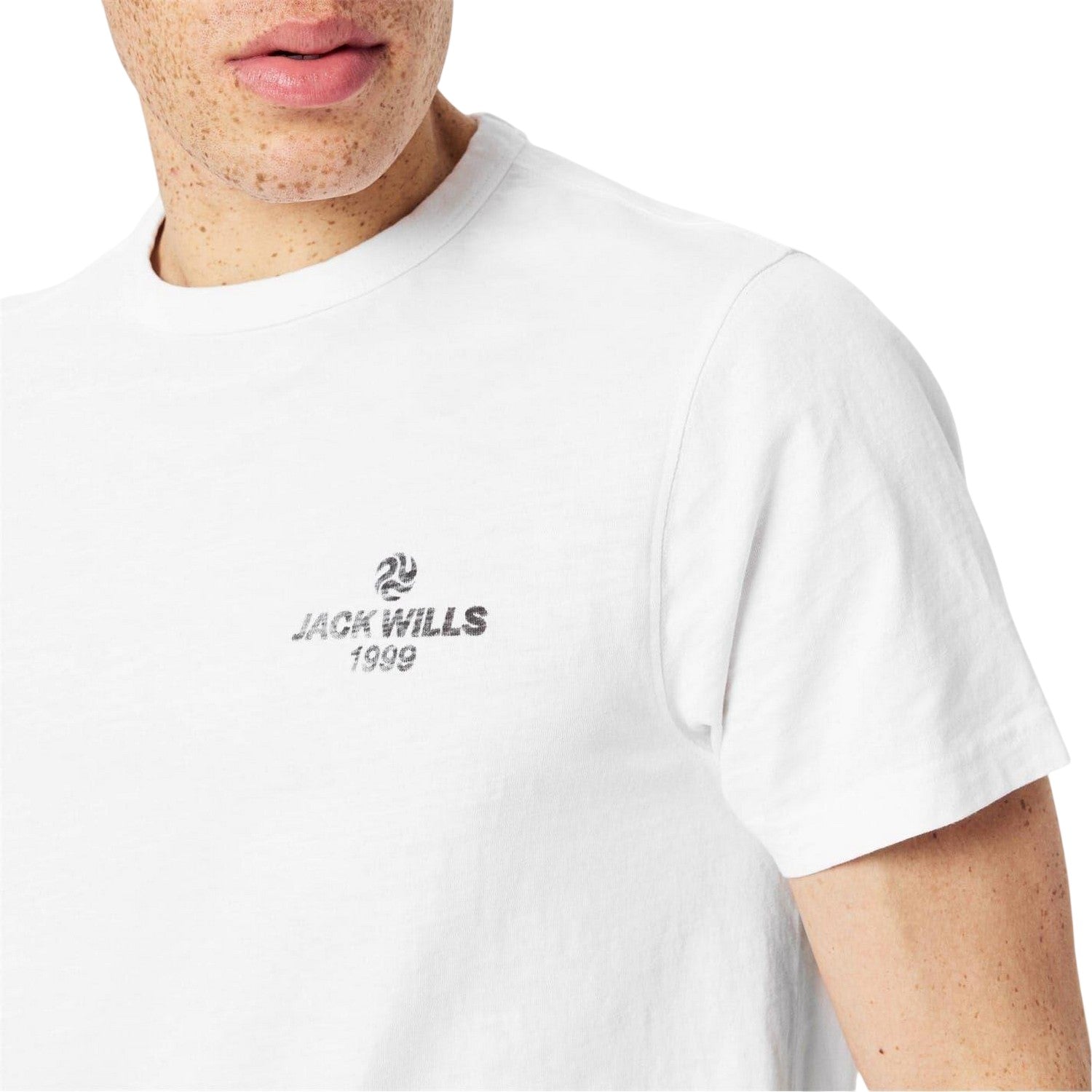 White - Side - Jack Wills Mens Reverse Printed Logo T-Shirt