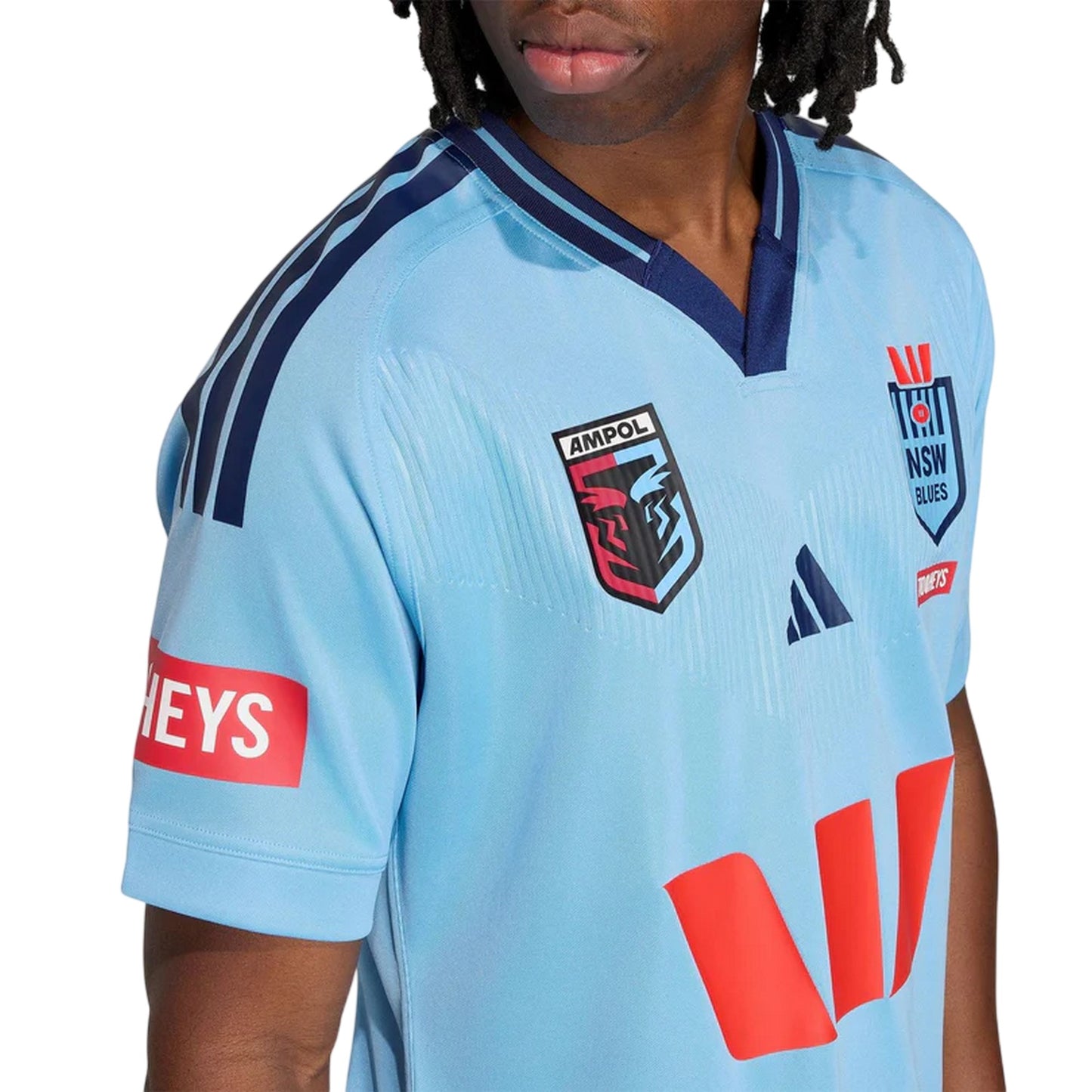Light Blue - Side - Adidas Mens 2025-2026 NSW Blues Rugby Shirt