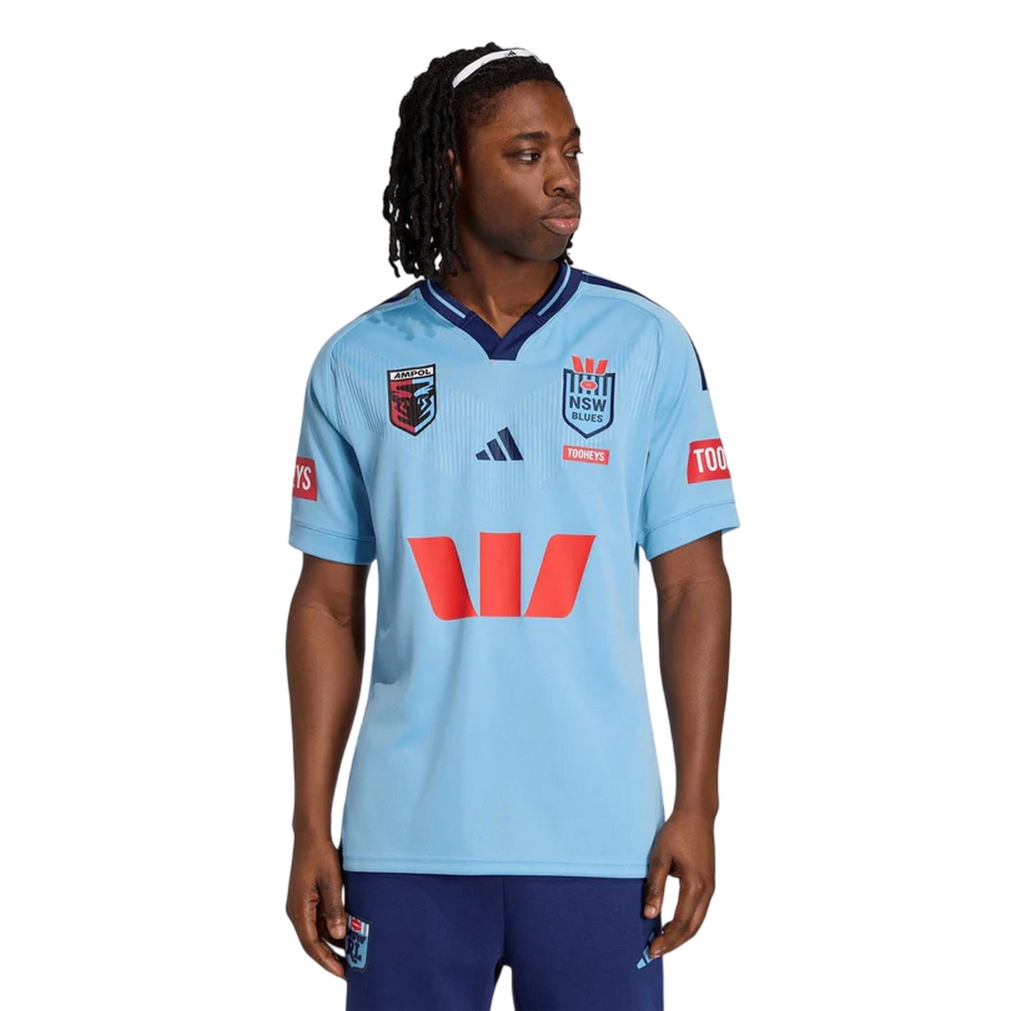 Light Blue - Pack Shot - Adidas Mens 2025-2026 NSW Blues Rugby Shirt