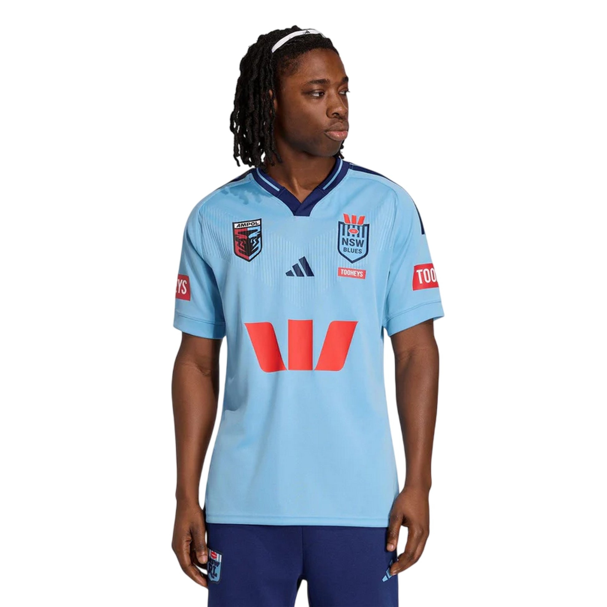 Light Blue - Pack Shot - Adidas Mens 2025-2026 NSW Blues Rugby Shirt