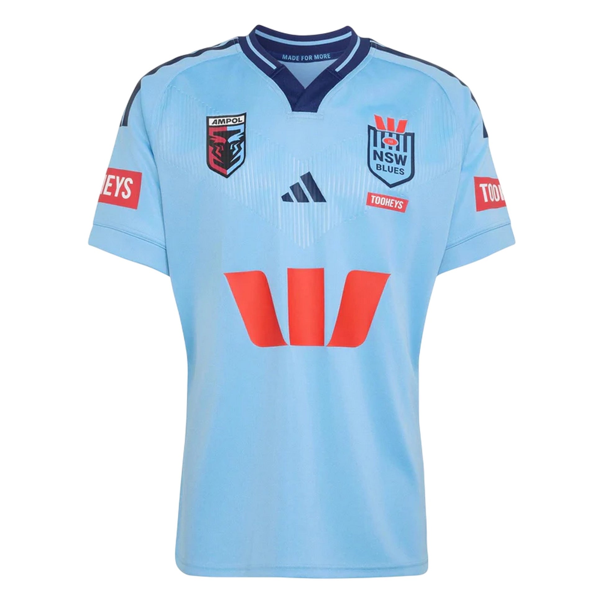 Light Blue - Front - Adidas Mens 2025-2026 NSW Blues Rugby Shirt