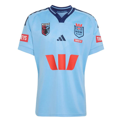 Light Blue - Front - Adidas Mens 2025-2026 NSW Blues Rugby Shirt