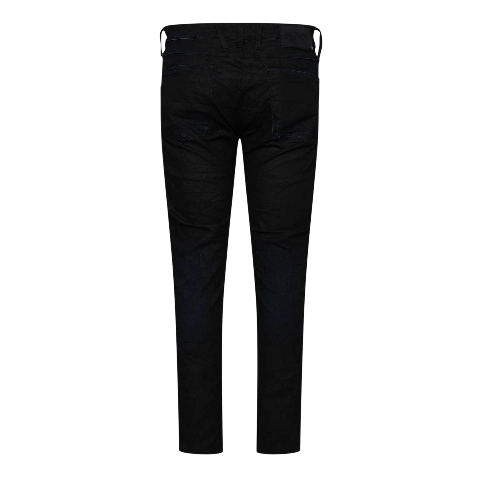 Blue - Back - Replay Mens Anbass Cotton Slim Jeans