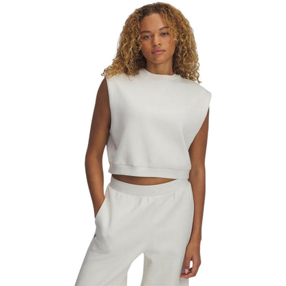 Cream - Front - Under Armour Womens-Ladies Unstoppable Fleece Sleeveless Pullover