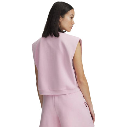 Pink - Back - Under Armour Womens-Ladies Unstoppable Fleece Sleeveless Pullover