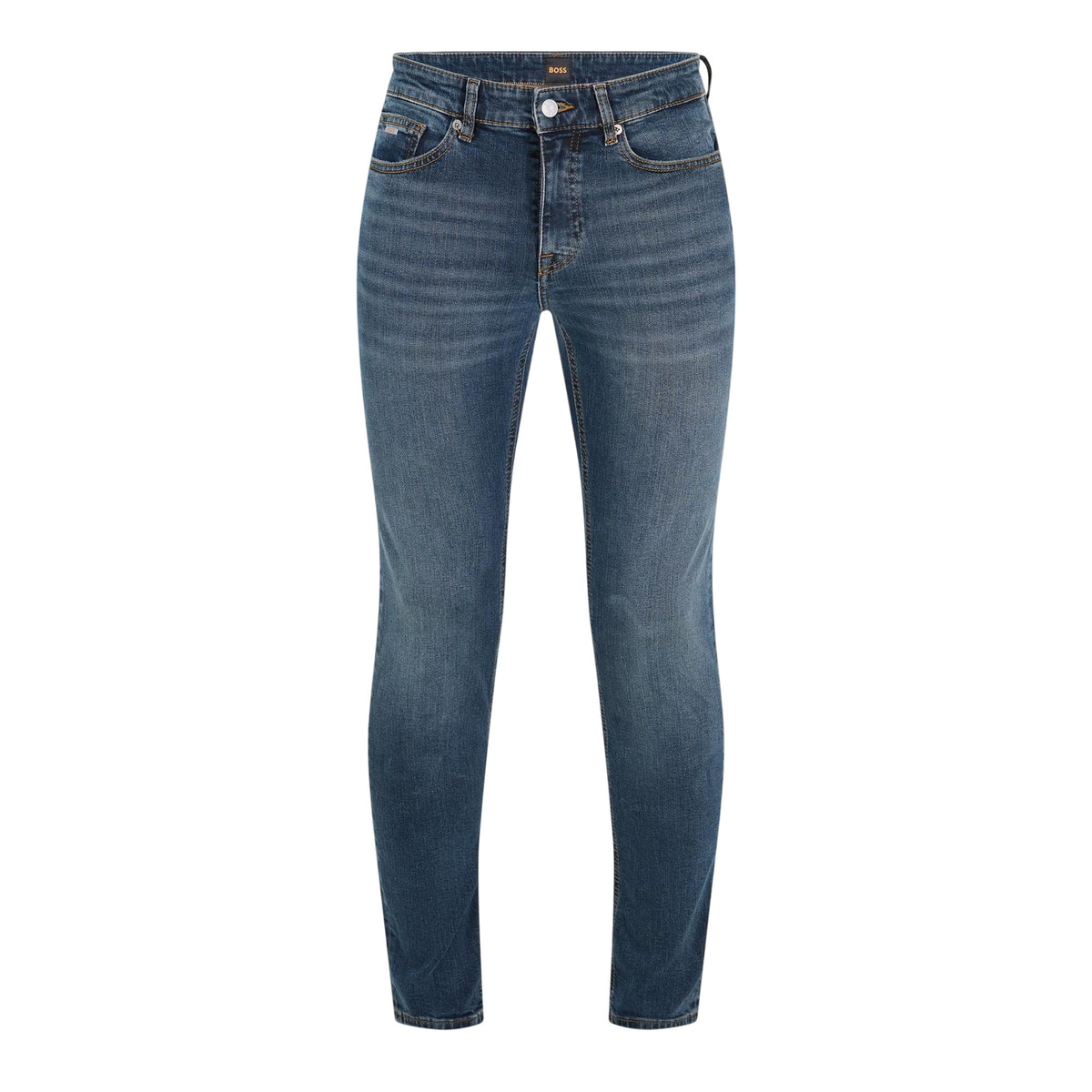 Dark Blue - Front - Boss Mens Delaware Slim Jeans