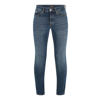 Dark Blue - Front - Boss Mens Delaware Slim Jeans