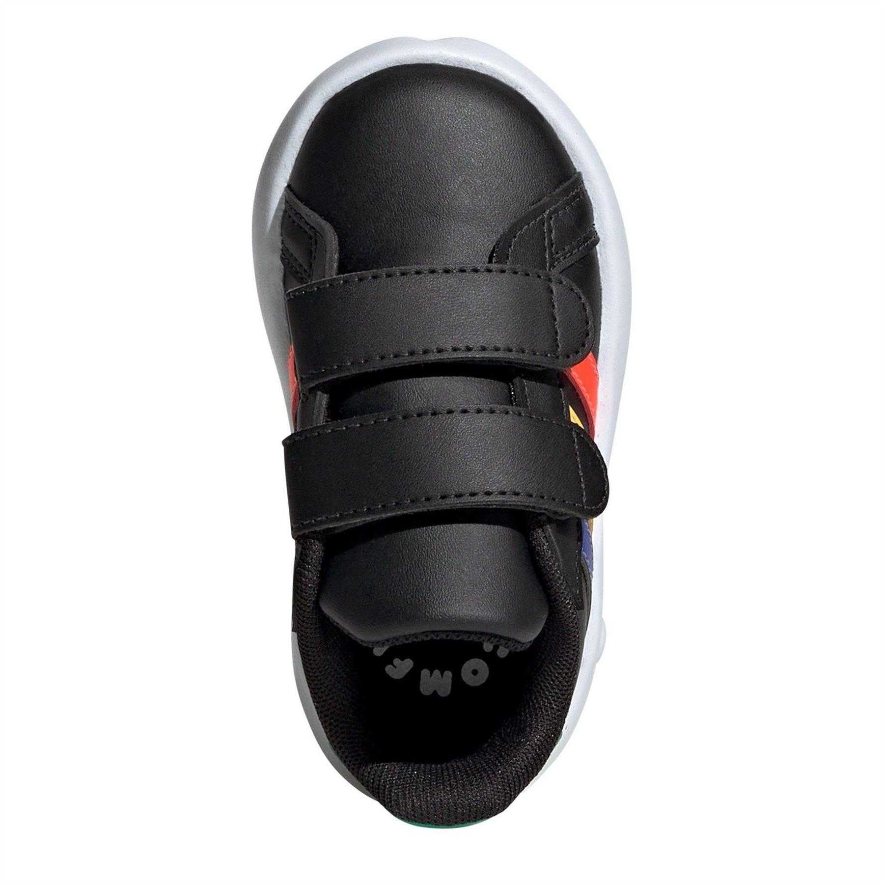 Core Black - Lifestyle - Adidas Childrens-Kids Court 2.0 Striped Trainers