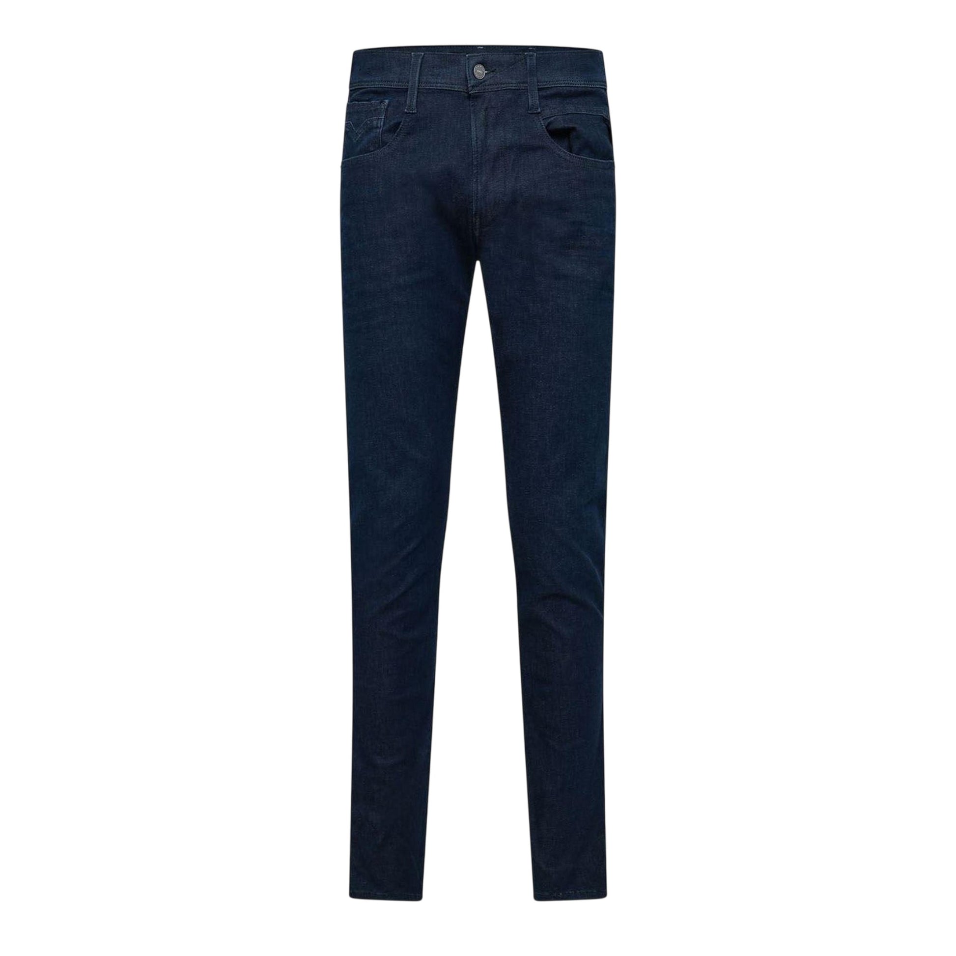 Blue - Front - Hugo Boss Mens Anbass Cotton Slim Jeans
