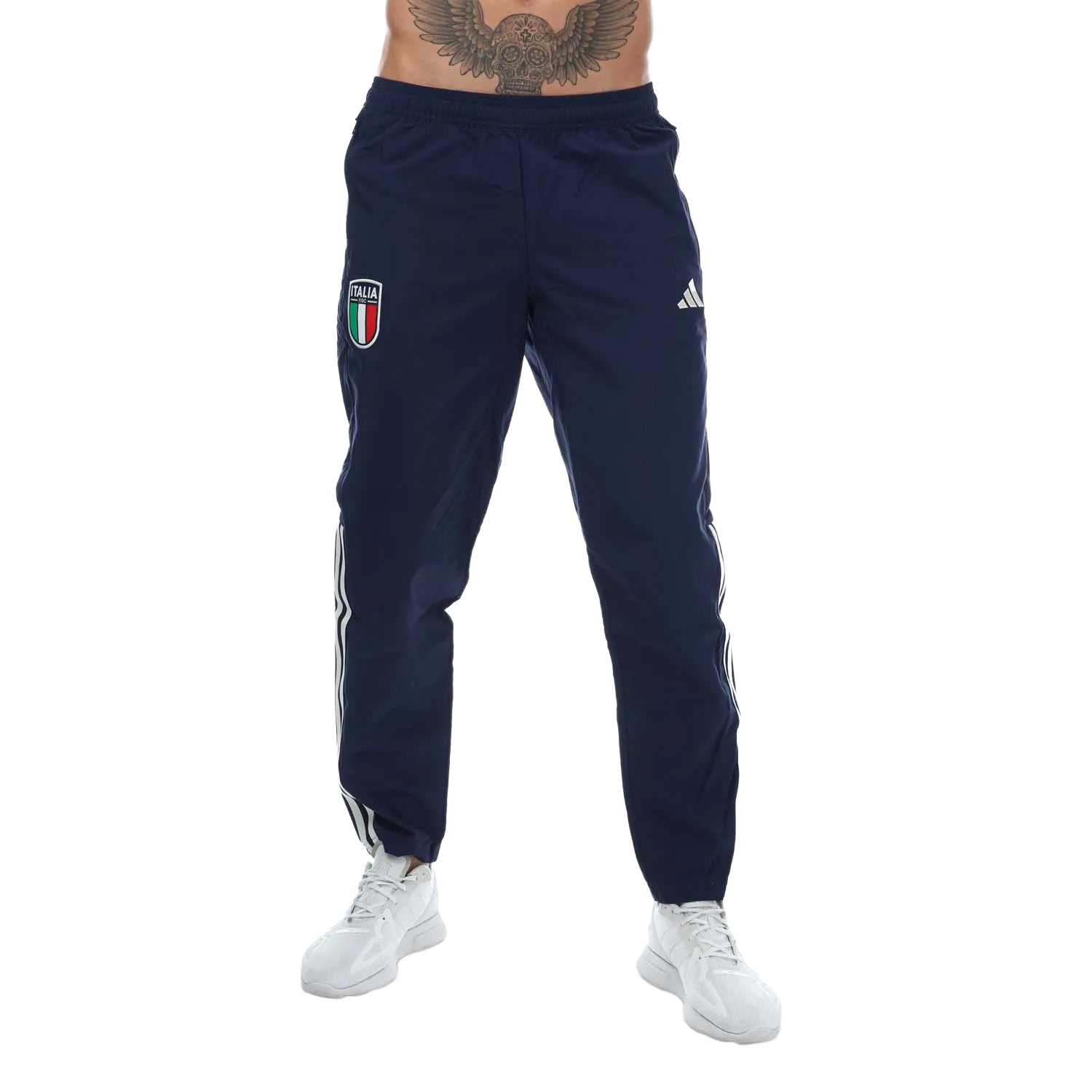 Blue - Front - Adidas Mens 2023-24 Italy Presentation Jogging Bottoms