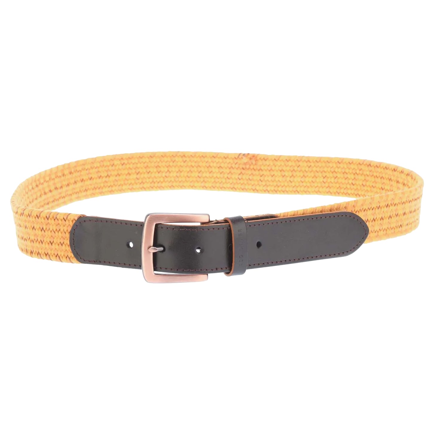 Mustard - Front - Ted Baker Galan Cow Leather Woven Belt