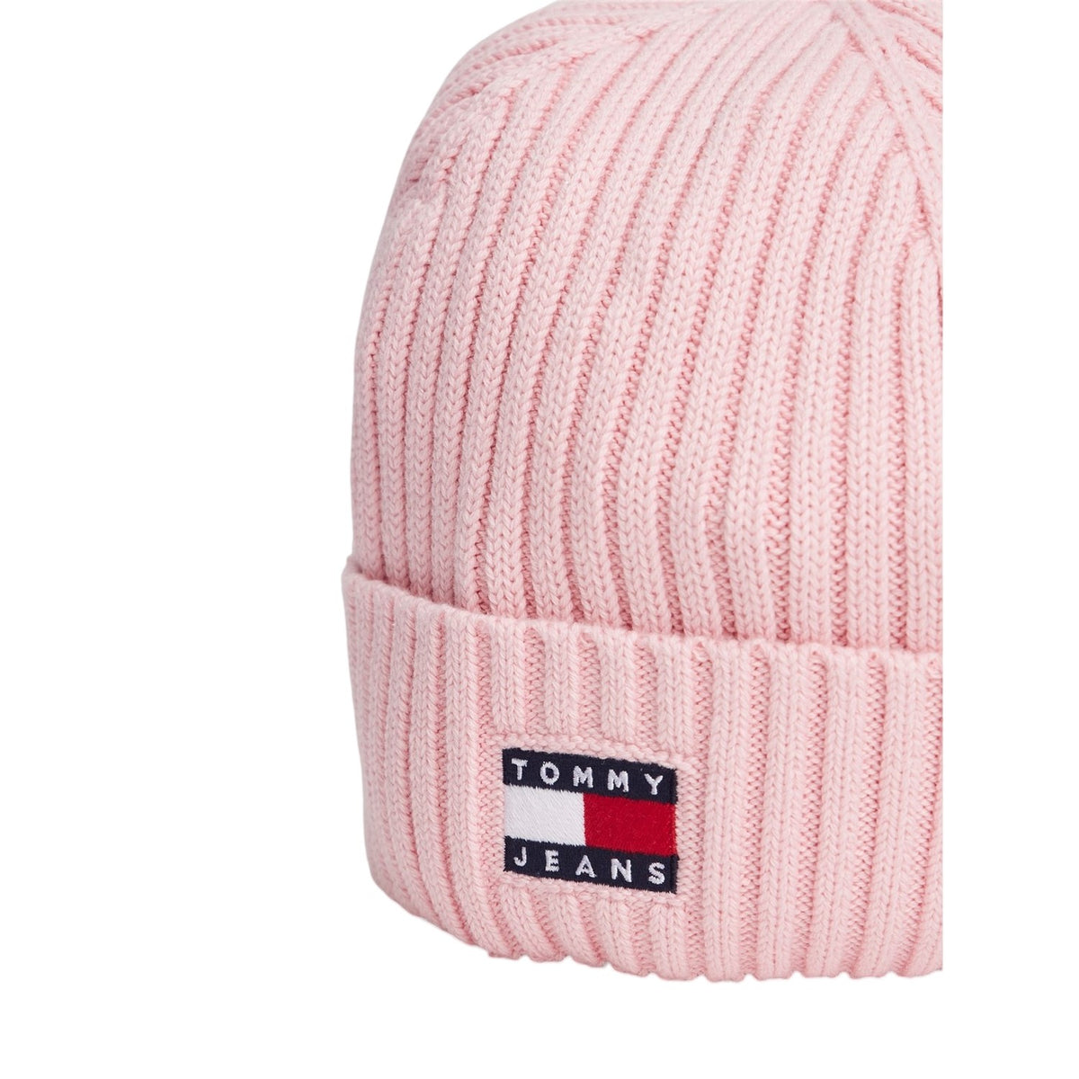 Pink - Side - Tommy Jeans Flag Logo Beanie