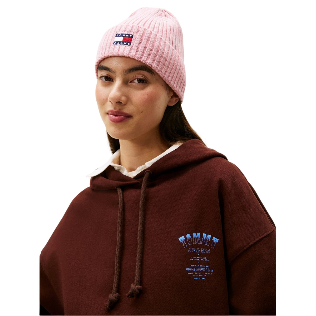 Pink - Lifestyle - Tommy Jeans Flag Logo Beanie