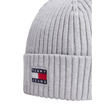 Grey - Side - Tommy Jeans Flag Logo Beanie