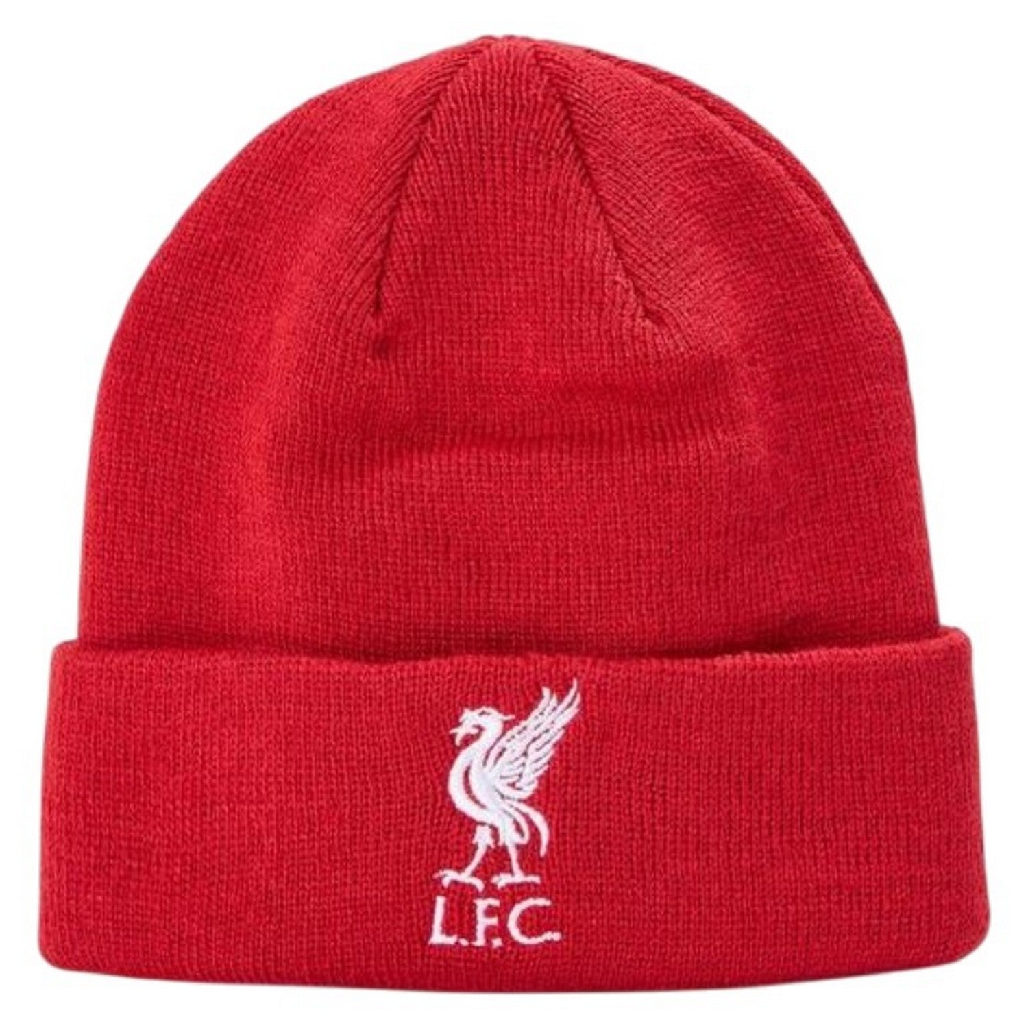 Red-White Print - Front - Liverpool FC Childrens-Kids Embroidered Logo Ribbed Beanie