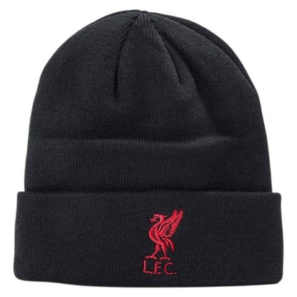 Black-Red Print - Front - Liverpool FC Childrens-Kids Embroidered Logo Ribbed Beanie