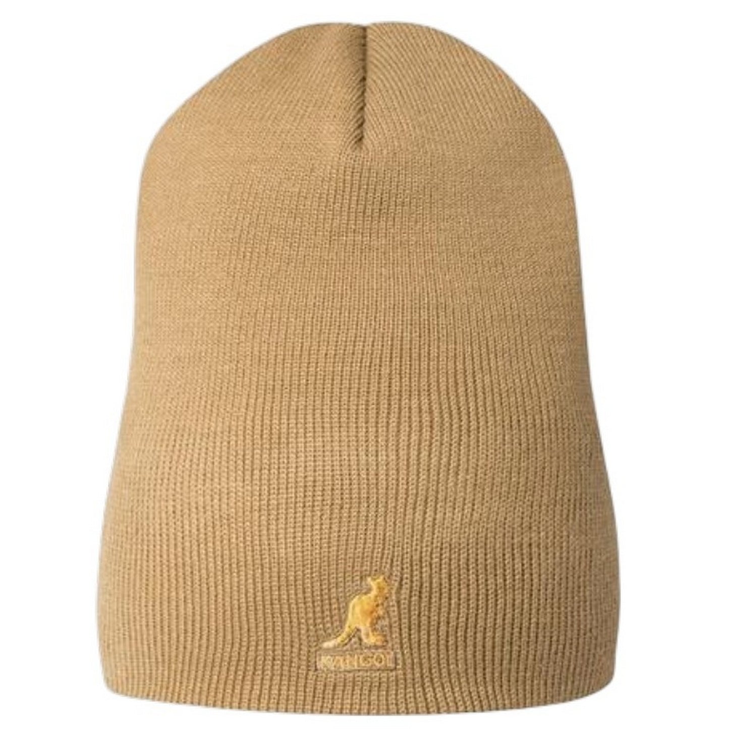 Camel - Front - Kangol Embroidered Logo Acrylic Pull-On Beanie