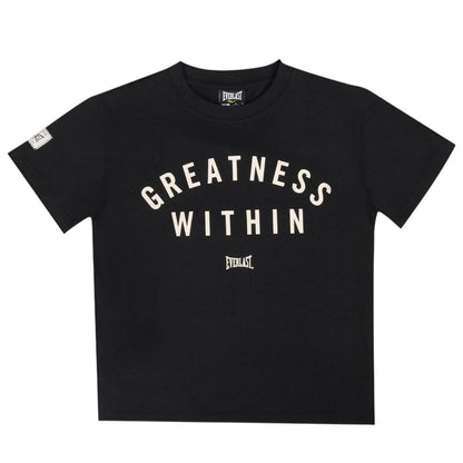 Black-White - Front - Everlast Childrens-Kids Lettering Crew Neck Oversized T-Shirt
