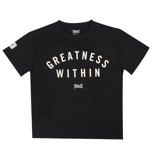 Black-White - Front - Everlast Childrens-Kids Lettering Crew Neck Oversized T-Shirt